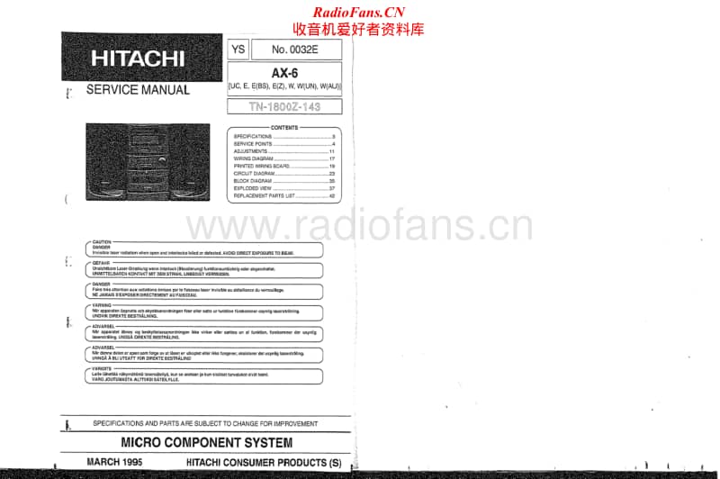 Hitachi-AX-6-Service-Manual电路原理图.pdf_第1页