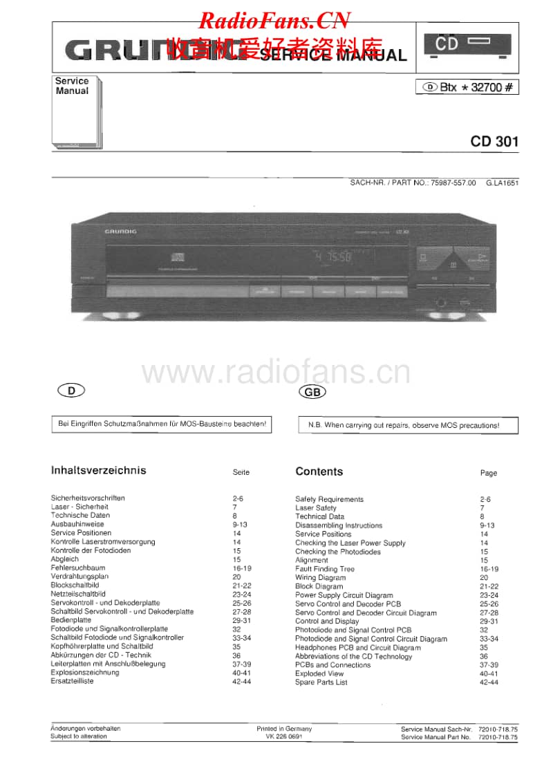 Grundig-CD-301-Service-Manual电路原理图.pdf_第1页