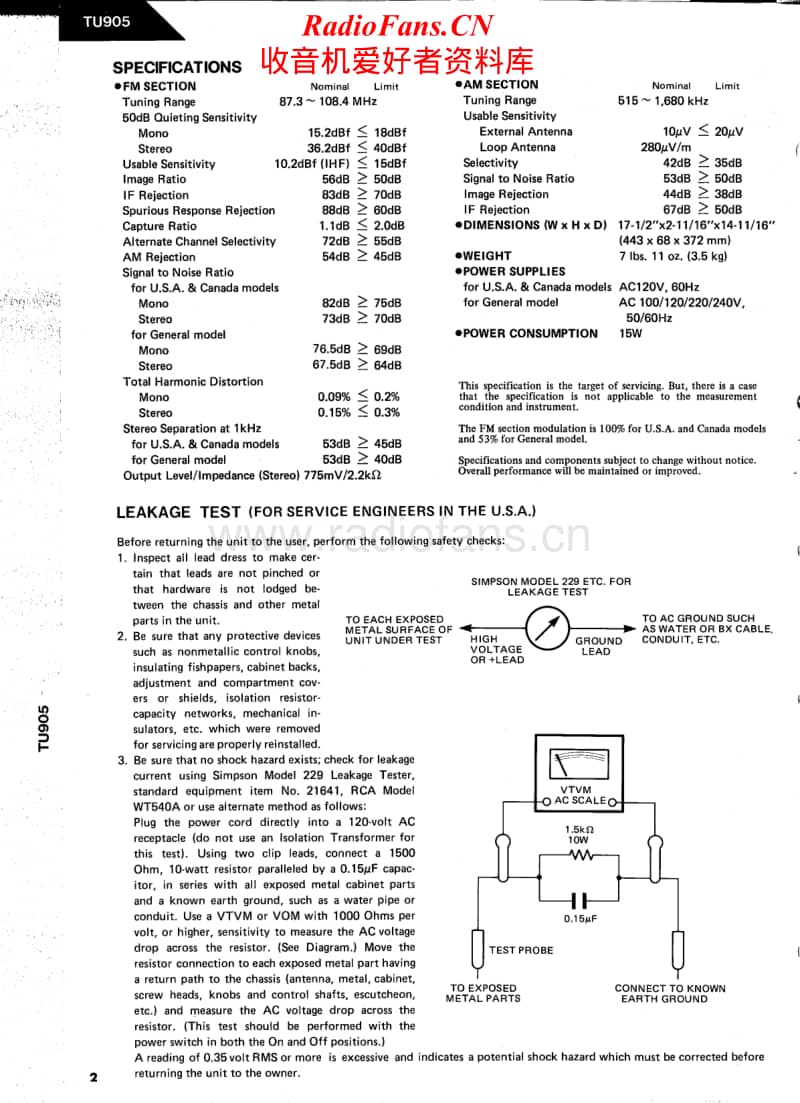 Harman-Kardon-TU-905-Service-Manual电路原理图.pdf_第2页