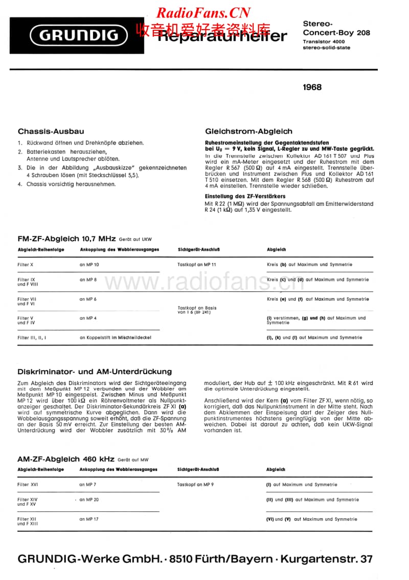 Grundig-Concert-Boy-208-Service-Manual电路原理图.pdf_第1页