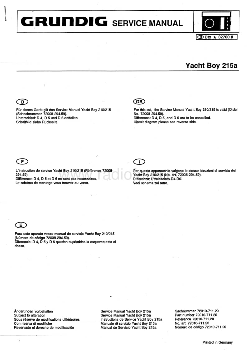 Grundig-Yacht-Boy-215-A-Schematic电路原理图.pdf_第1页