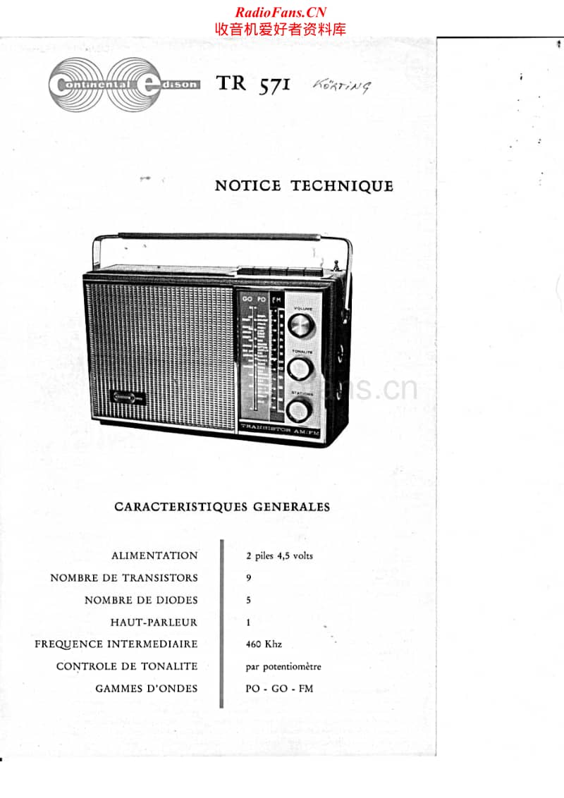 Continental-Edison-TR-571-Schematic电路原理图.pdf_第1页