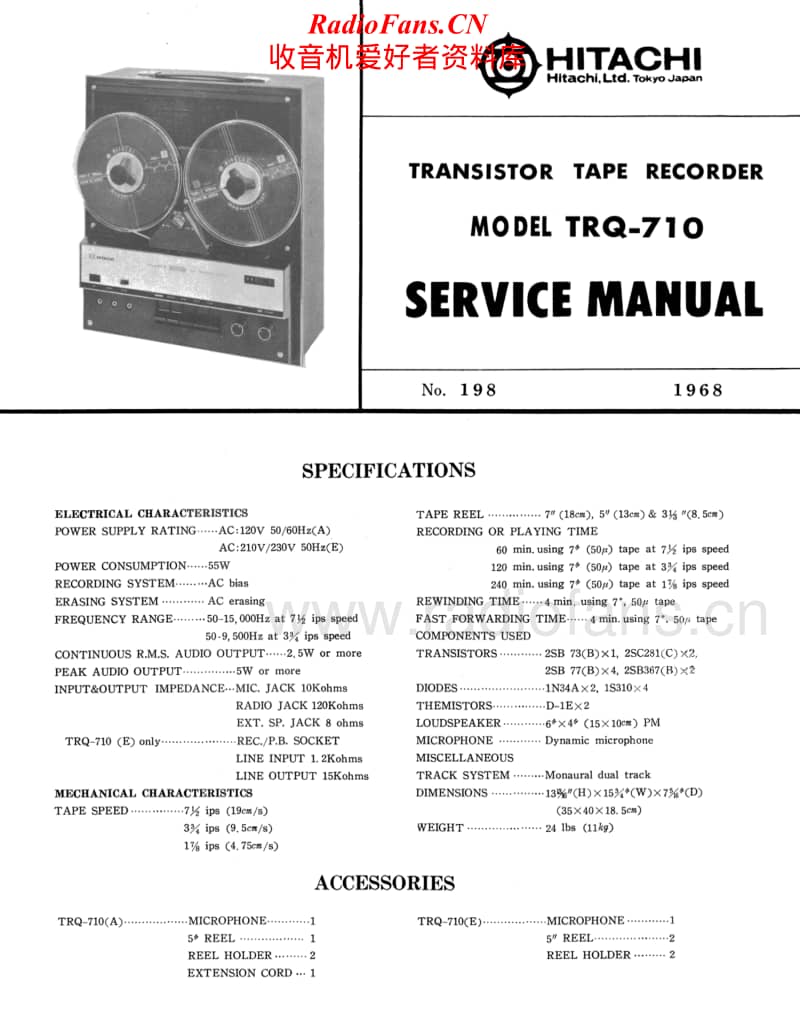 Hitachi-TRQ-710-Service-Manual电路原理图.pdf_第1页