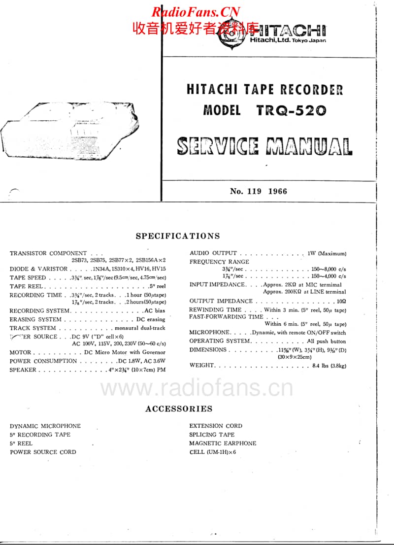 Hitachi-TRQ-520-Service-Manual电路原理图.pdf_第1页