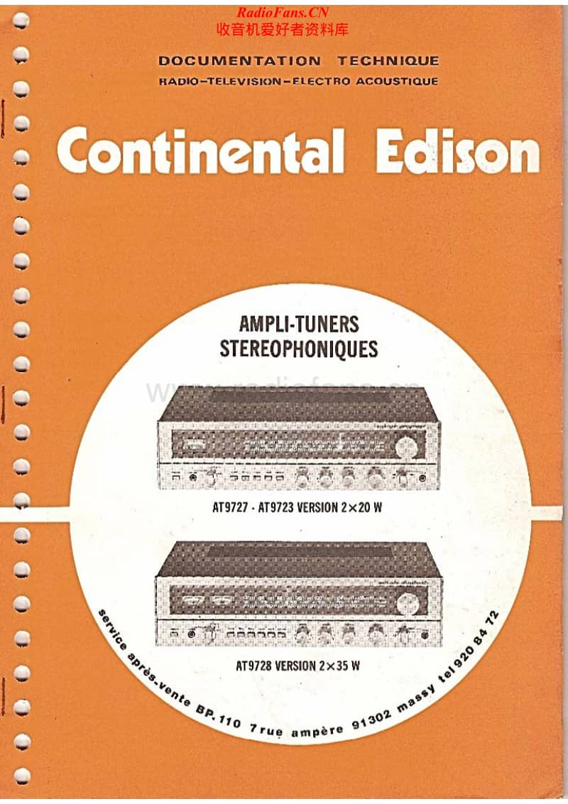 Continental-Edison-AT-9727-Service-Manual电路原理图.pdf_第1页