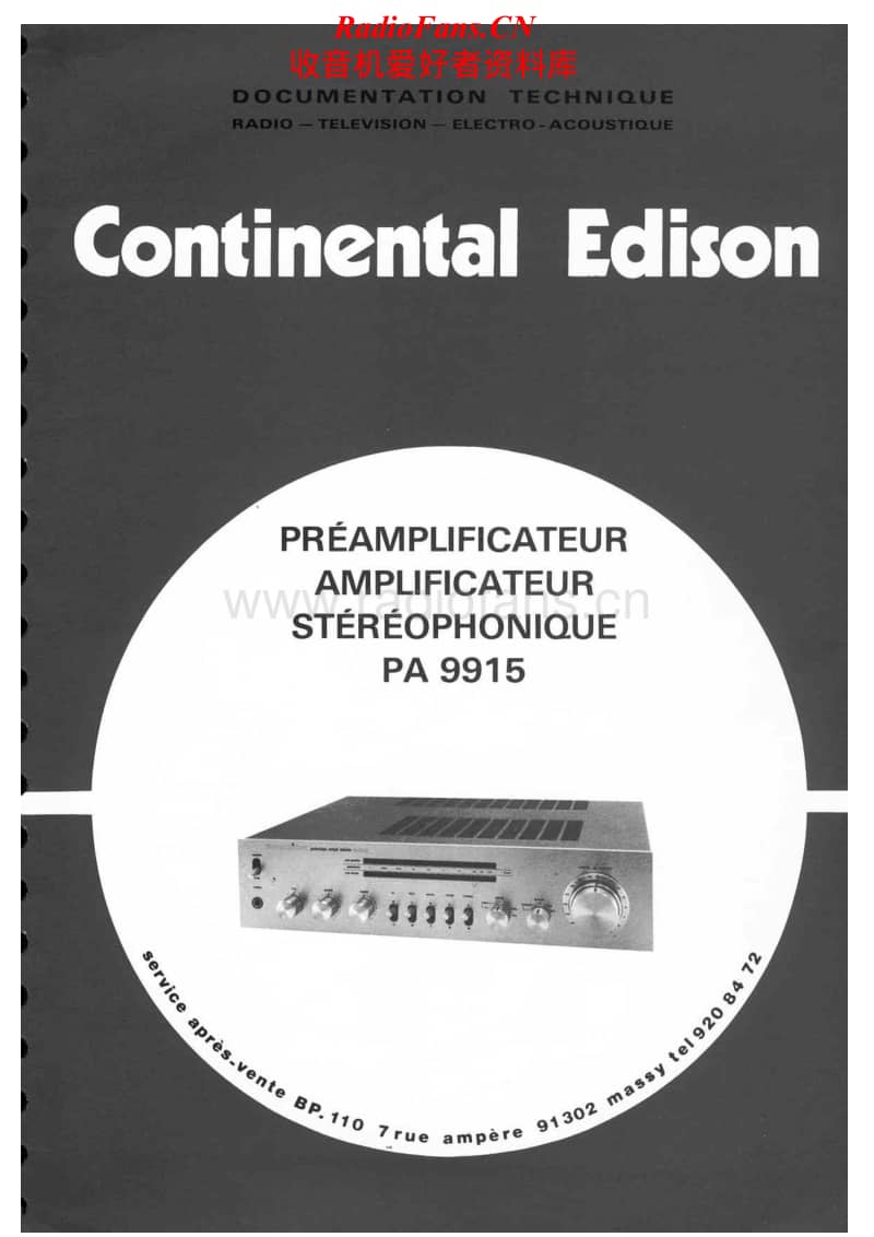 Continental-Edison-PA-9915-Service-Manual电路原理图.pdf_第1页