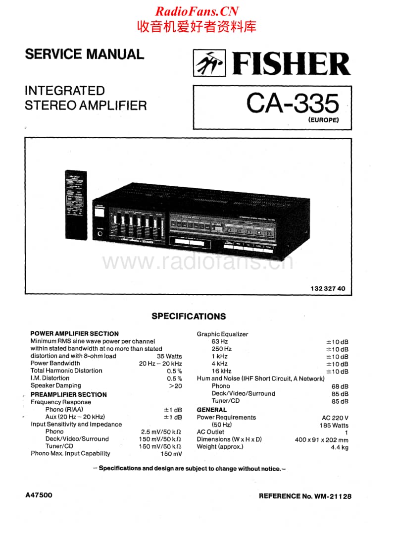 Fisher-CA-335-Service-Manual电路原理图.pdf_第1页
