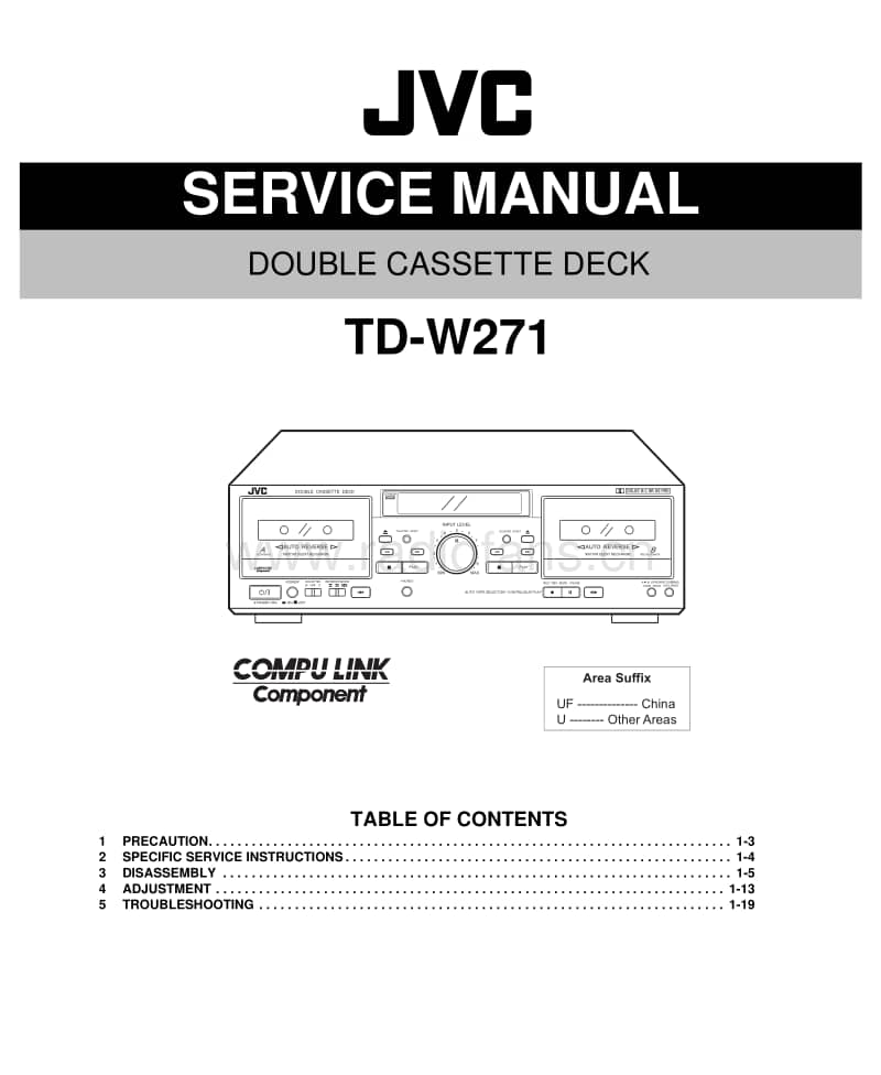 Jvc-TDW-271-Service-Manual电路原理图.pdf_第1页