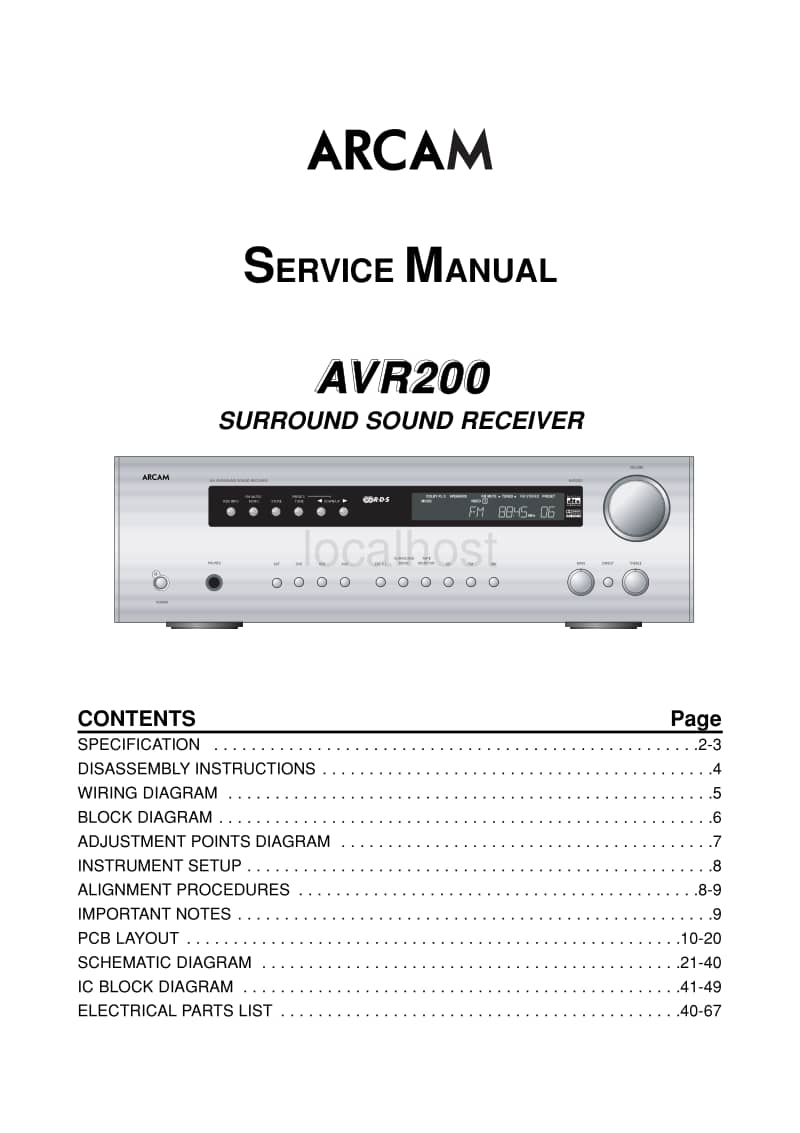 Arcam-AVR-200-Service-Manual电路原理图.pdf_第2页