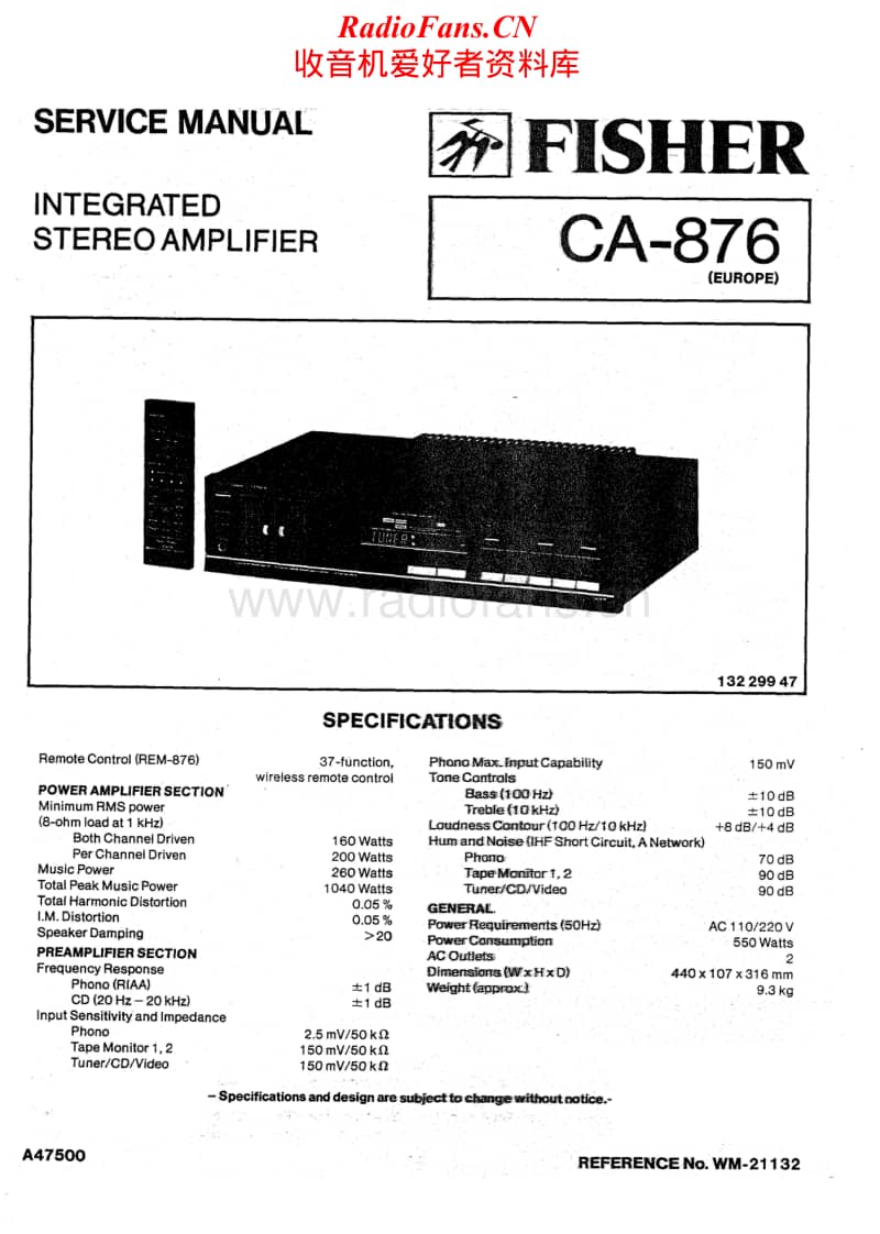 Fisher-CA-876-Service-Manual电路原理图.pdf_第1页