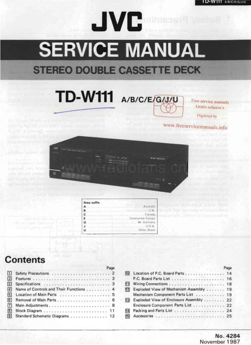 Jvc-TDW-111-Service-Manual电路原理图.pdf_第1页