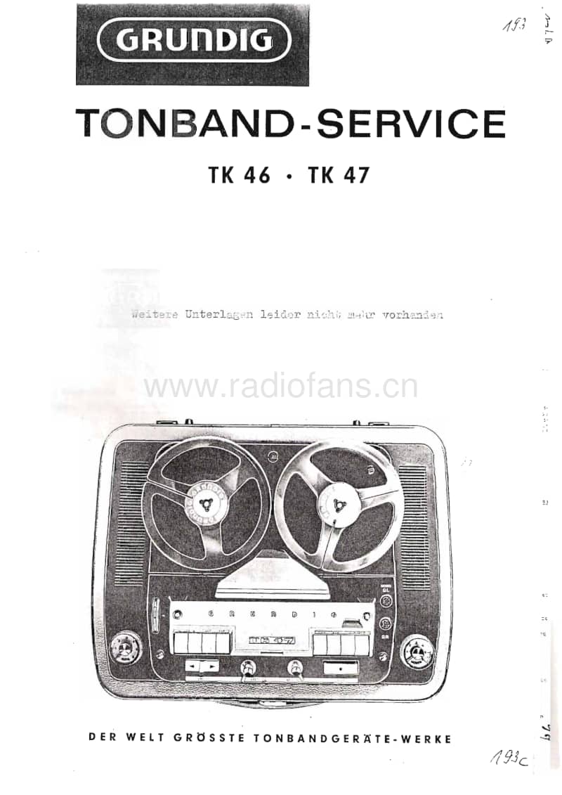Grundig-TK-46-TK-47-Service-Manual电路原理图.pdf_第1页