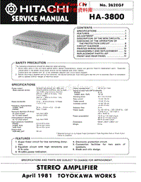 Hitachi-HA-3800-Service-Manual电路原理图.pdf