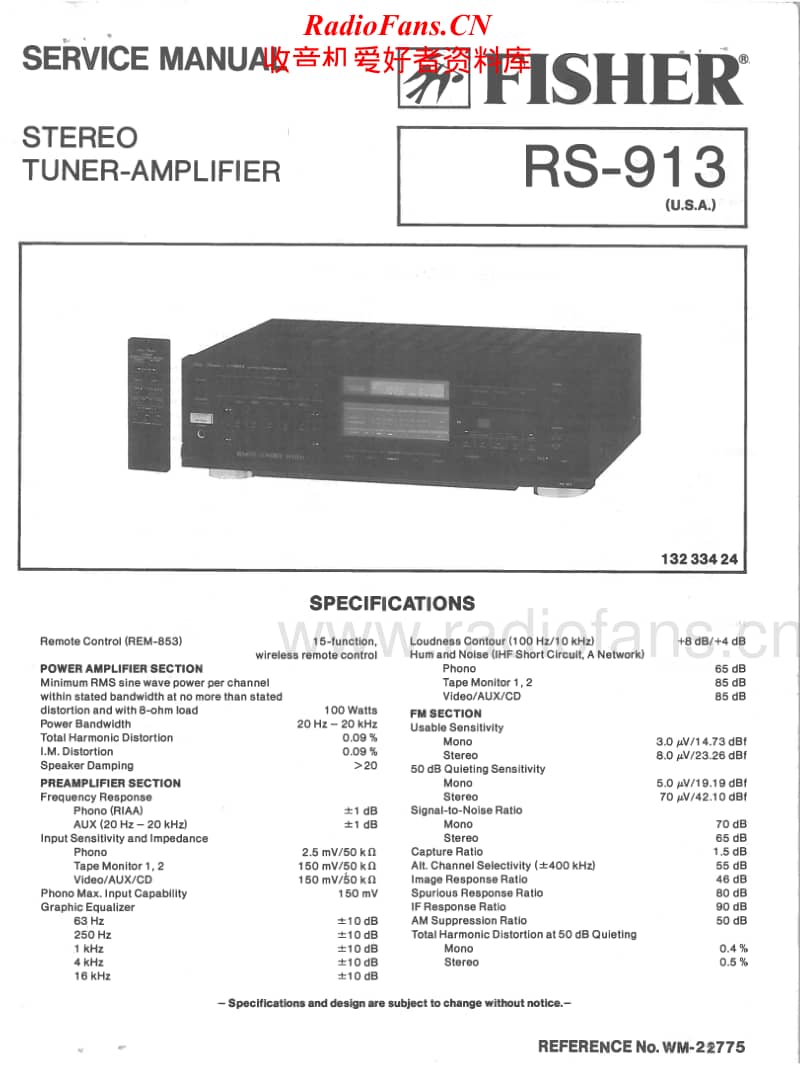 Fisher-RS-913-Service-Manual电路原理图.pdf_第1页