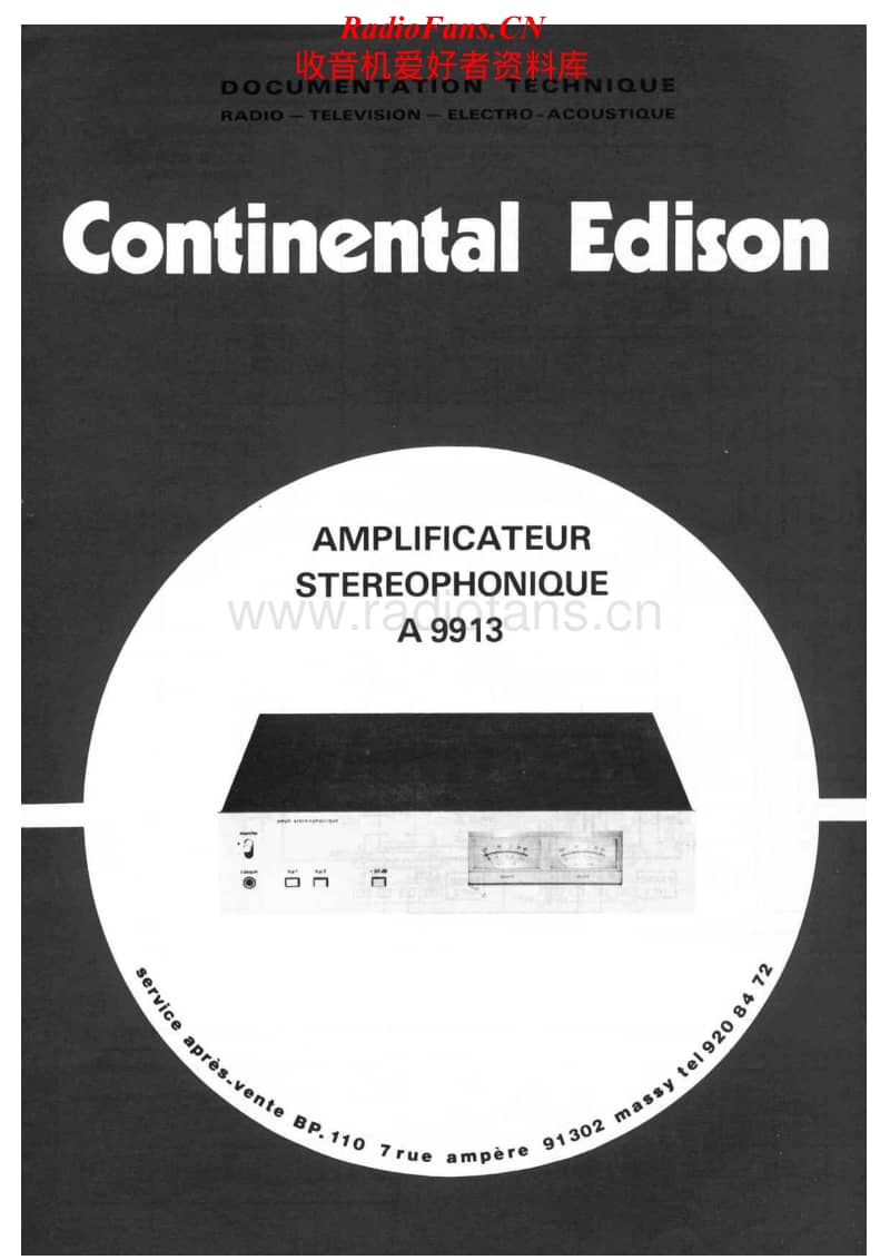 Continental-Edison-A-9913-Service-Manual电路原理图.pdf_第1页