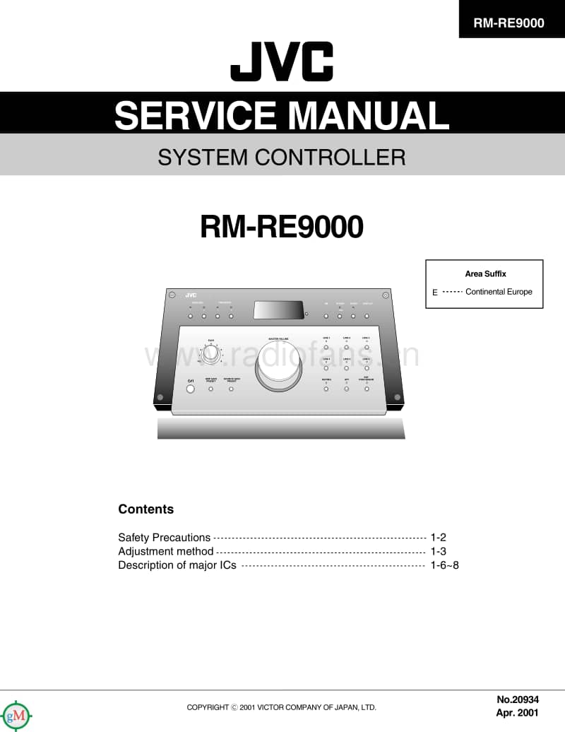 Jvc-RMRE-9000-Service-Manual电路原理图.pdf_第1页