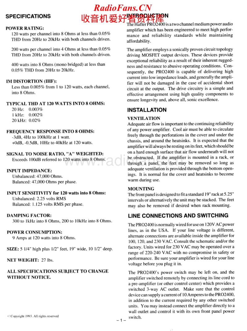 Hafler-PRO-2400-Service-Manual电路原理图.pdf_第2页