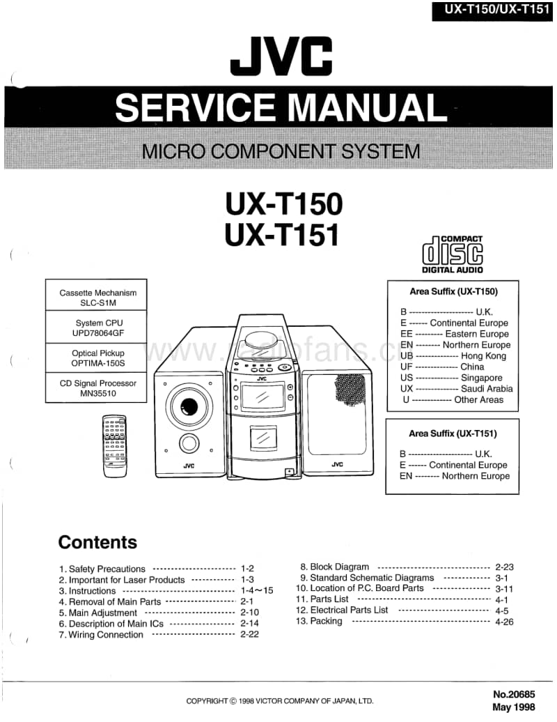 Jvc-UXT-150-Service-Manual电路原理图.pdf_第1页