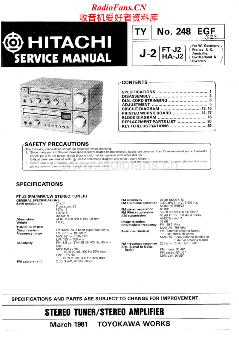 Hitachi-FT-J2-Service-Manual电路原理图.pdf_第1页