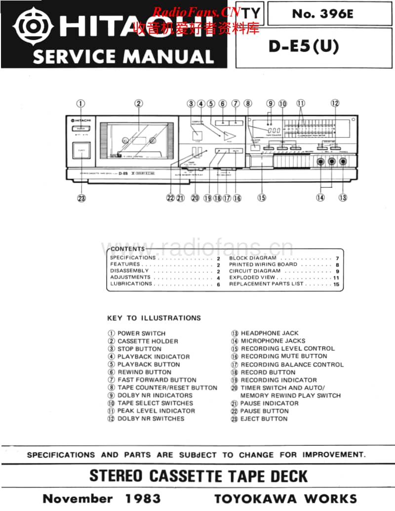 Hitachi-DE-5-Service-Manual电路原理图.pdf_第1页