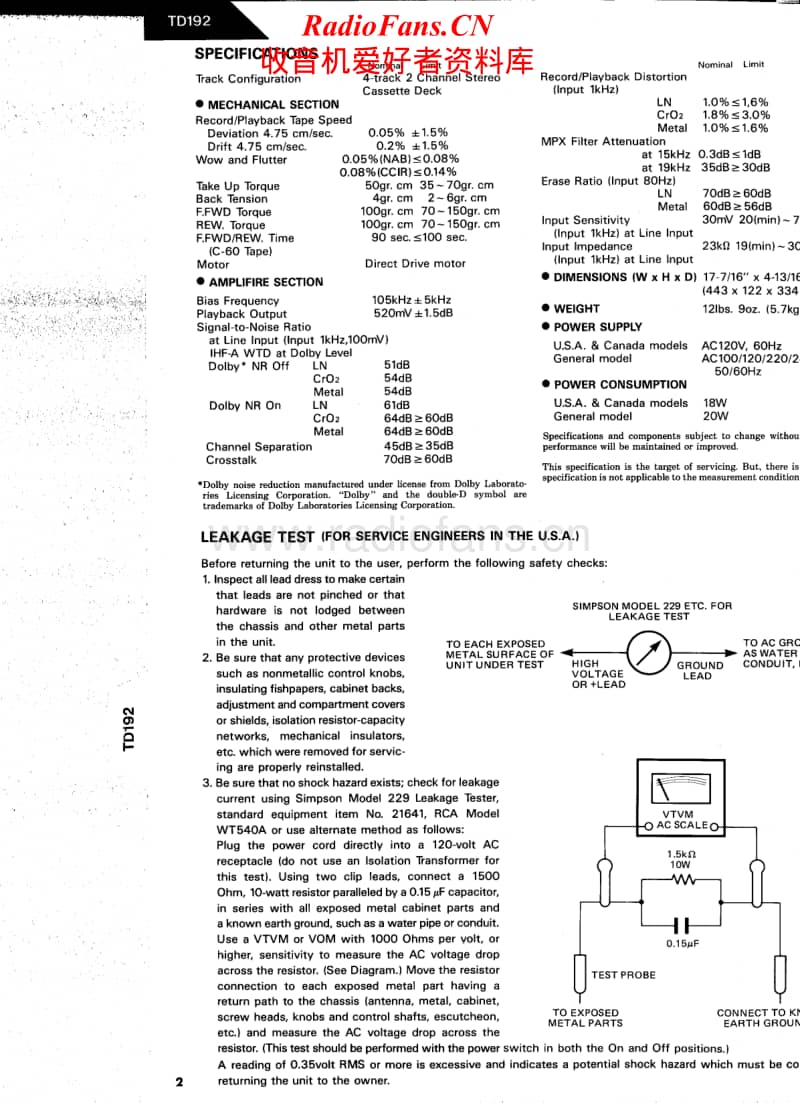 Harman-Kardon-TD-192-Service-Manual电路原理图.pdf_第2页