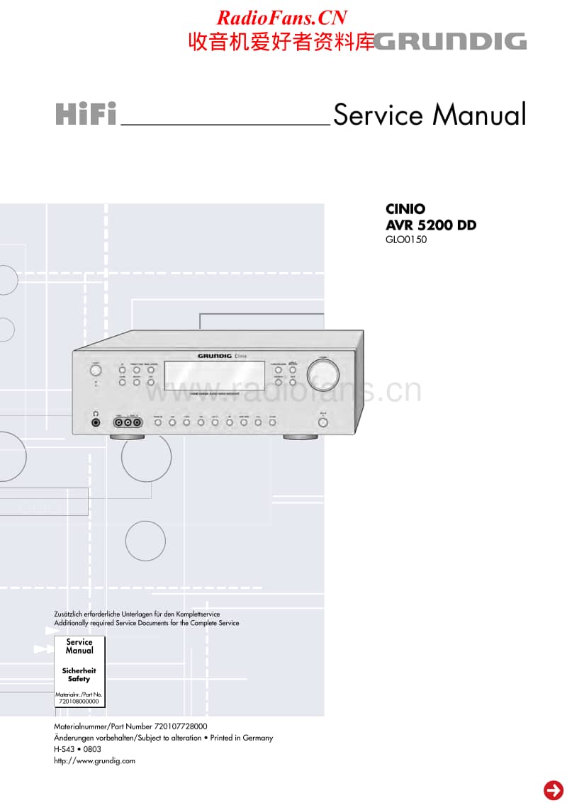 Grundig-CINIO-AVR-5200-DD-Service-Manual电路原理图.pdf_第1页