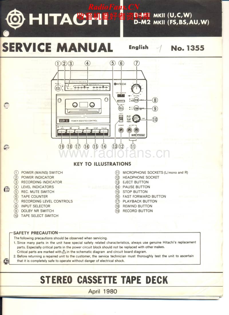 Hitachi-DM-1-Mk2-Service-Manual电路原理图.pdf_第1页