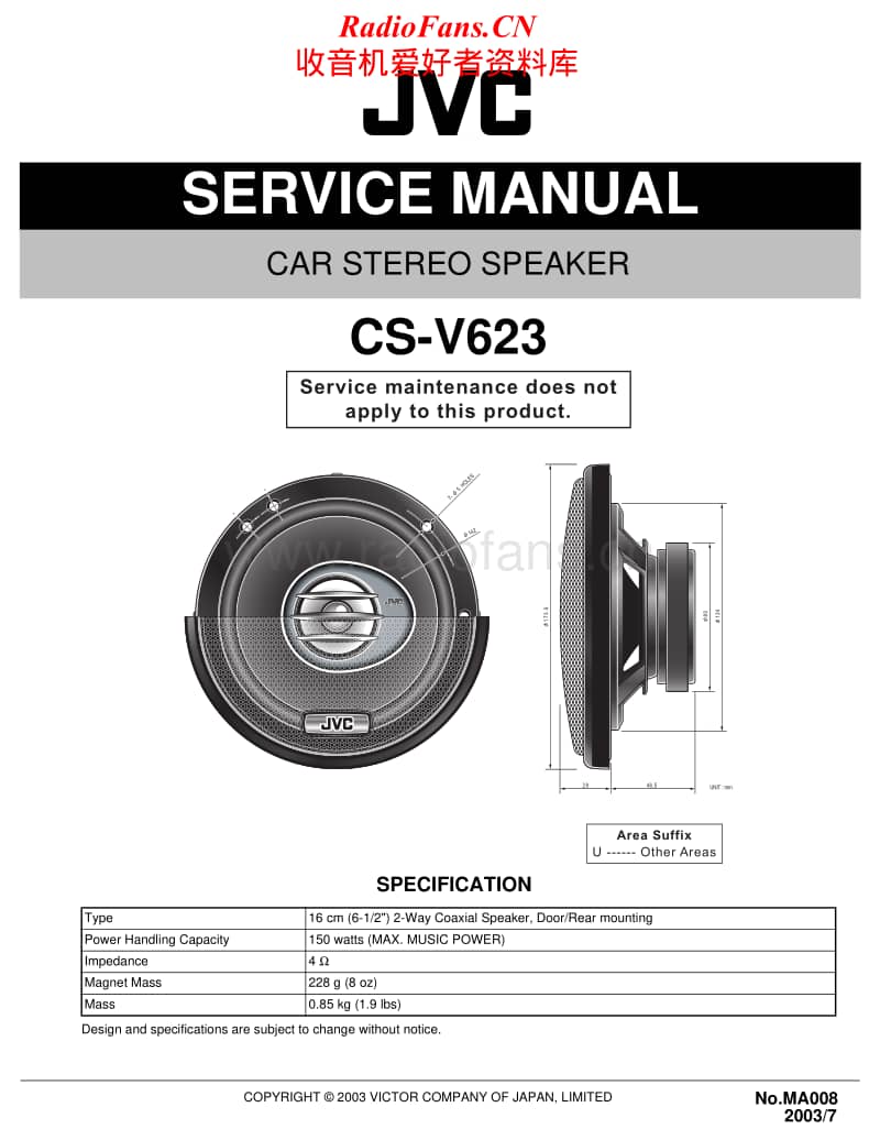 Jvc-CS-V623-Service-Manual电路原理图.pdf_第1页