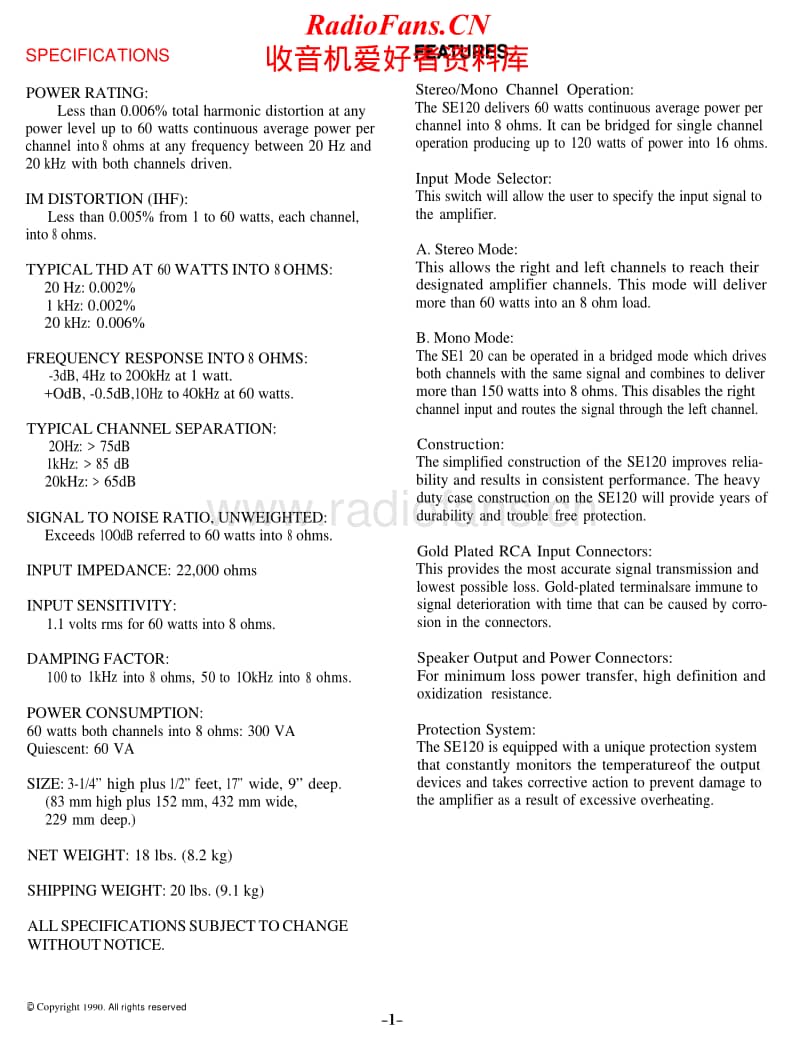 Hafler-SE-120-Service-Manual电路原理图.pdf_第2页