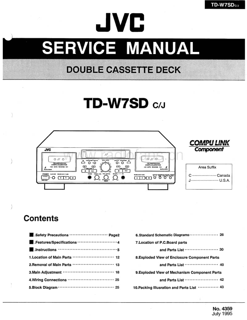 Jvc-TDW-7-SD-Service-Manual电路原理图.pdf_第1页