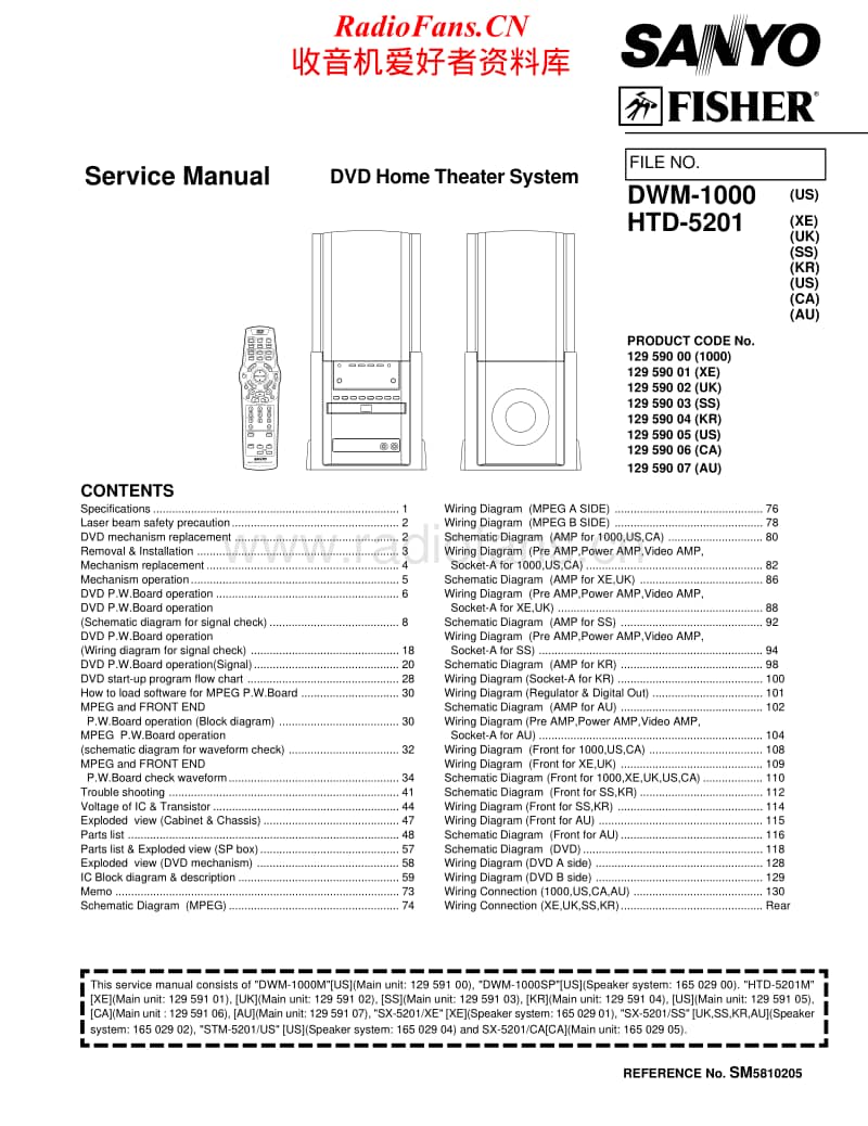 Fisher-DWM-1000-Service-Manual电路原理图.pdf_第1页