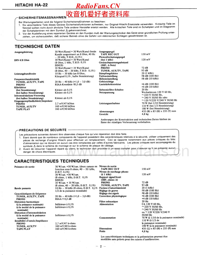 Hitachi-HA-22-Service-Manual电路原理图.pdf_第2页
