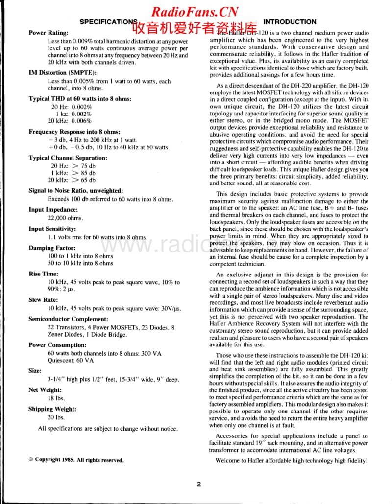 Hafler-DH-120-Service-Manual电路原理图.pdf_第2页