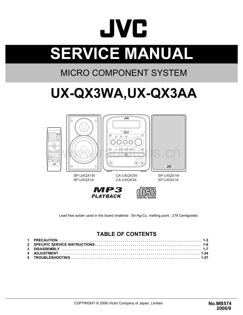 Jvc-UXQX-3-WA-Service-Manual电路原理图.pdf_第1页