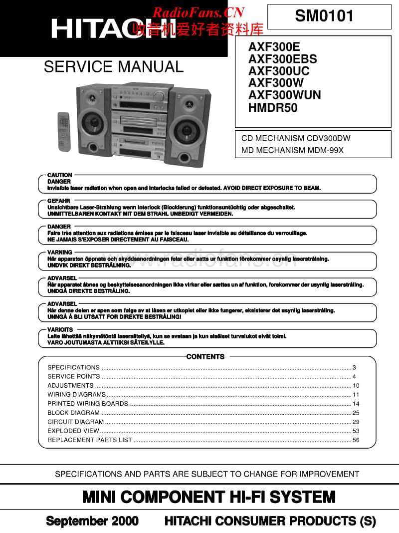 Hitachi-AXF-300-W-Service-Manual电路原理图.pdf_第1页