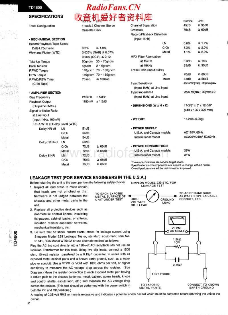 Harman-Kardon-TD-4800-Service-Manual电路原理图.pdf_第2页