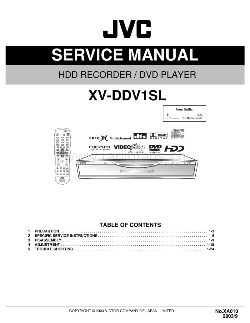 Jvc-XVDDV-1-SL-Service-Manual电路原理图.pdf_第1页
