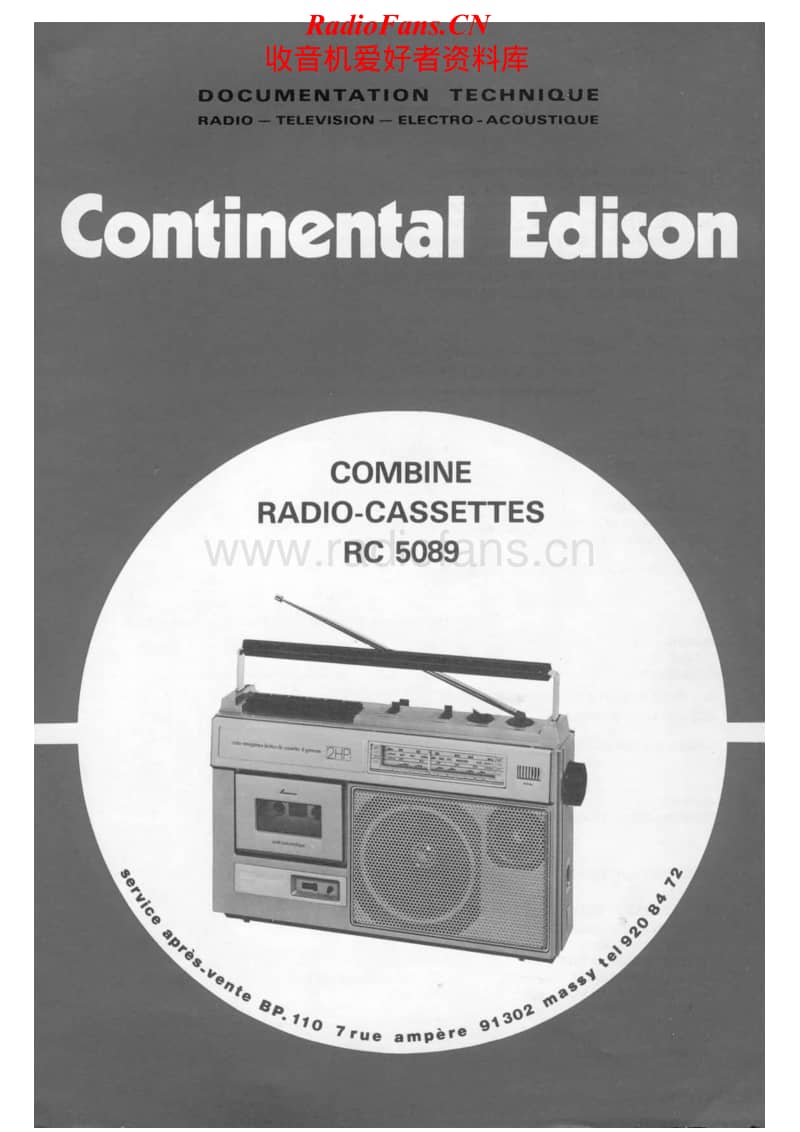 Continental-Edison-RC-5089-Service-Manual电路原理图.pdf_第1页