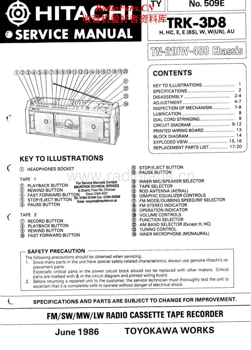 Hitachi-TRK-3-D-8-Service-Manual电路原理图.pdf_第1页