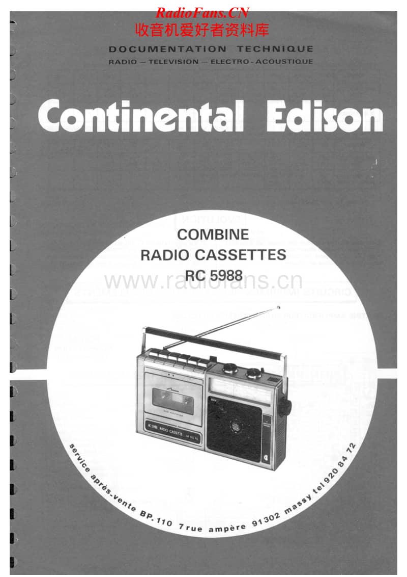 Continental-Edison-RC-5088-Service-Manual电路原理图.pdf_第1页