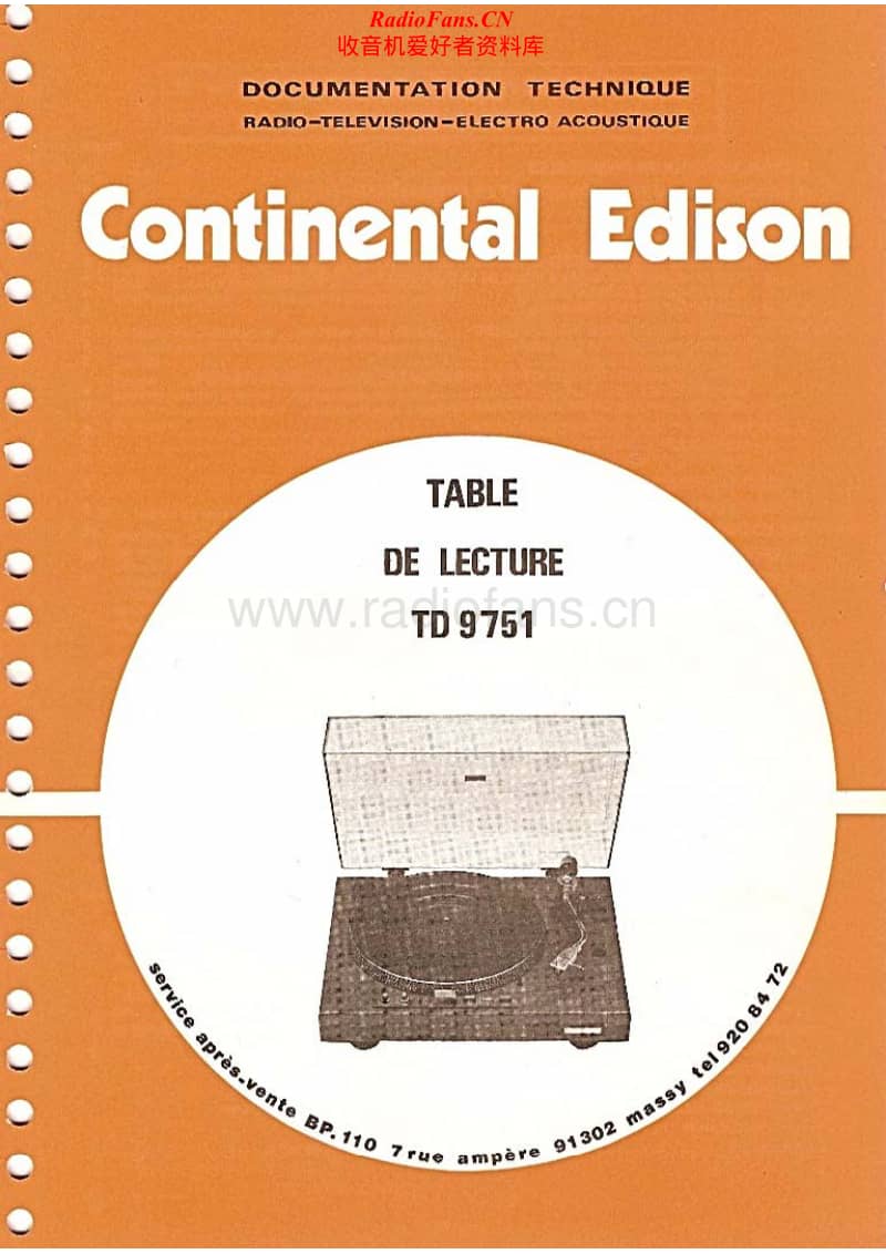 Continental-Edison-TD-9751-Service-Manual电路原理图.pdf_第1页