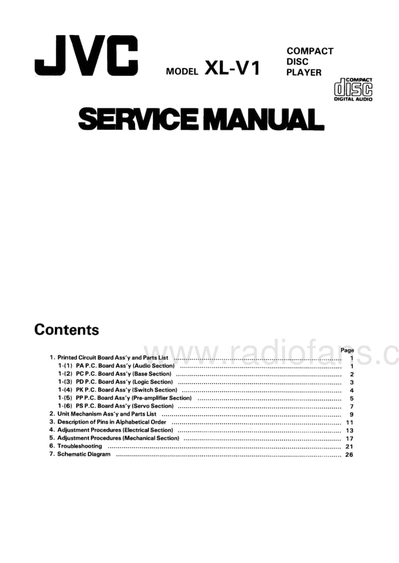 Jvc-XLV-1-Service-Manual电路原理图.pdf_第1页