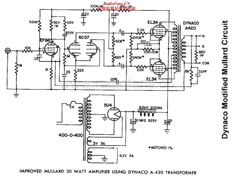 Dynaco-Modified-Mullard-Vacuum-Tube-Power-Amplifier-Schematic电路原理图.pdf_第1页