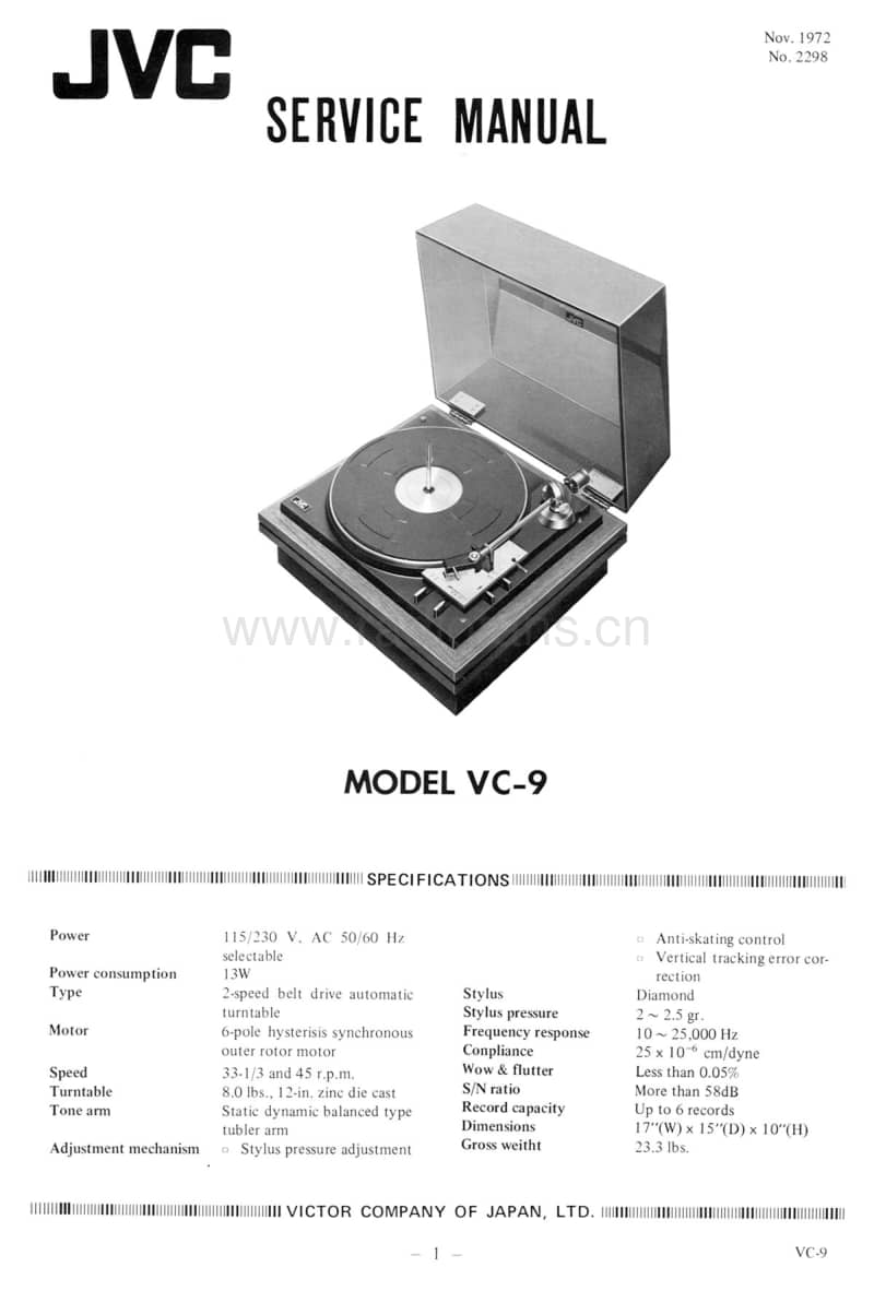 Jvc-VC-9-Service-Manual电路原理图.pdf_第1页