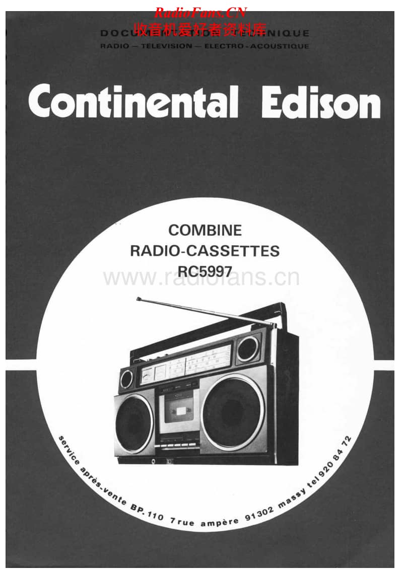 Continental-Edison-RC-5997-Service-Manual电路原理图.pdf_第1页