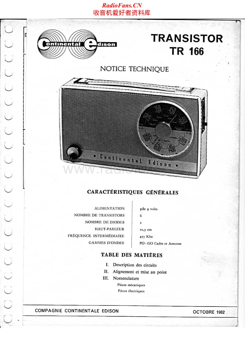 Continental-Edison-TR-166-Schematic电路原理图.pdf_第1页