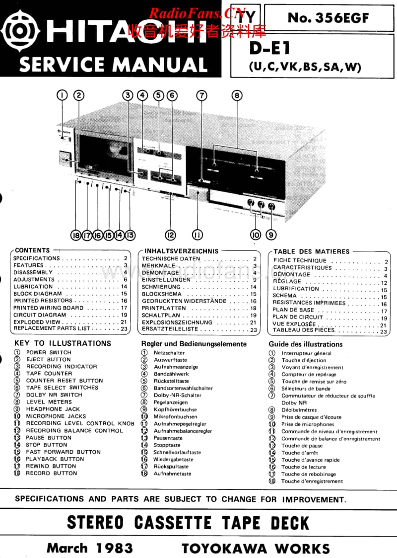 Hitachi-DE-1-Service-Manual电路原理图.pdf_第1页