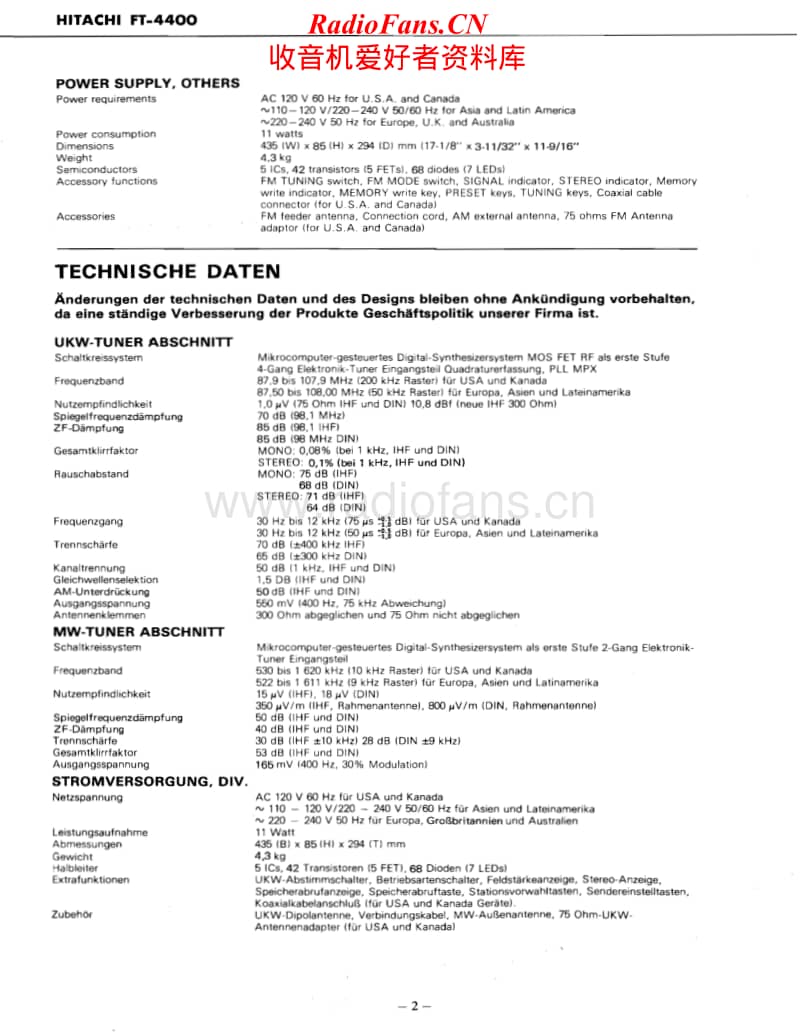 Hitachi-FT-4400-Service-Manual电路原理图.pdf_第2页