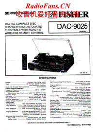 Fisher-DAC-9025-Service-Manual电路原理图.pdf