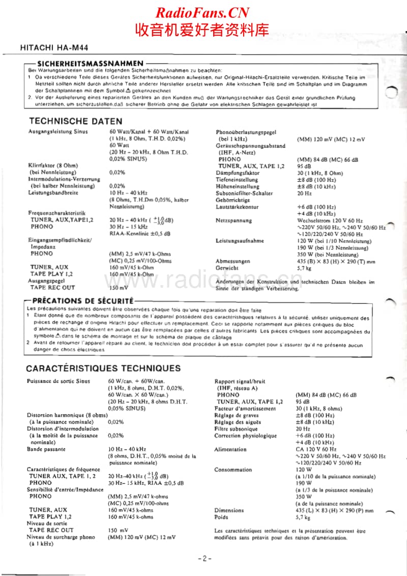 Hitachi-HA-M44-Service-Manual电路原理图.pdf_第2页
